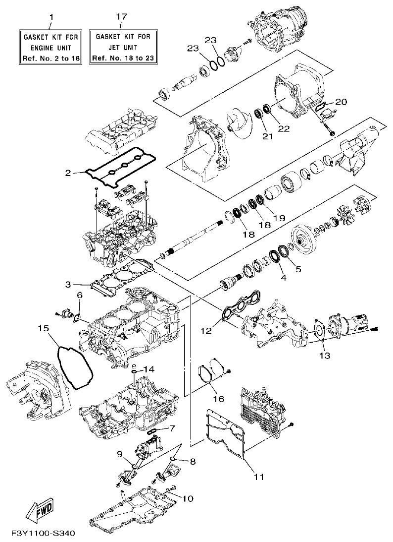 Yamaha EX1050B-S(F3Y36GAB6GA2 REPAIR KIT 1 parts diagram